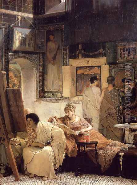 A Picture Gallery Oil Painting - Sir Lawrence Alma-Tadema
