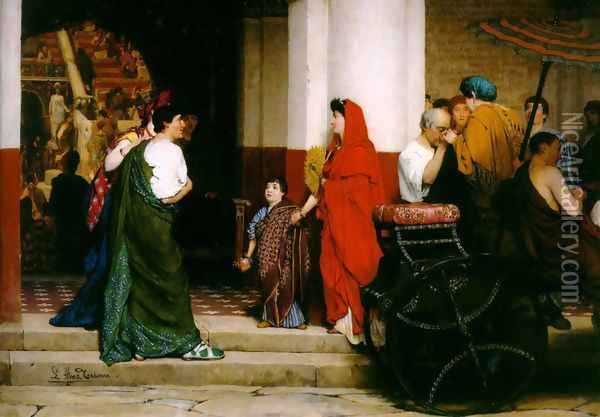 Entrance to a Roman Theatre Oil Painting - Sir Lawrence Alma-Tadema