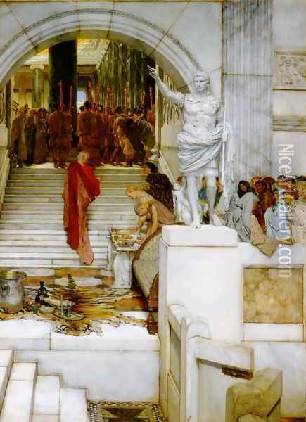 After the Audience Oil Painting - Sir Lawrence Alma-Tadema