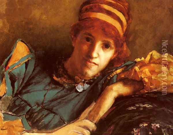 Portrait Of Miss Laura Theresa Epps (Lady Alma-Tadema) Oil Painting - Sir Lawrence Alma-Tadema