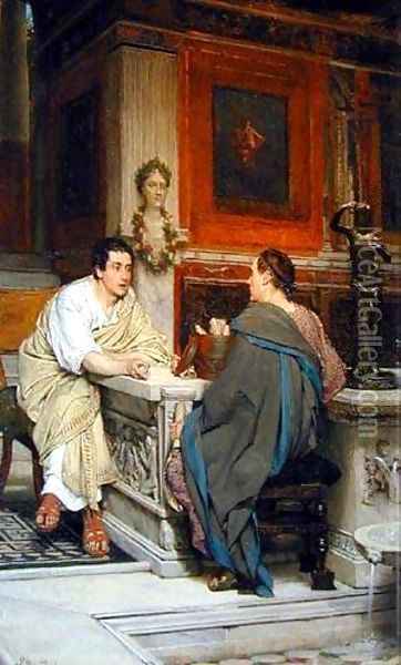 Discussion Oil Painting - Sir Lawrence Alma-Tadema