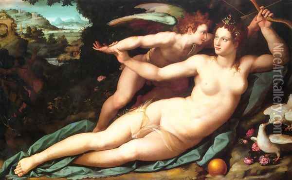 Venus and Cupid (1) Oil Painting - Alessandro Allori