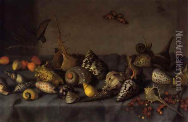 Still life with shells (detail) Oil Painting - Balthasar Van Der Ast