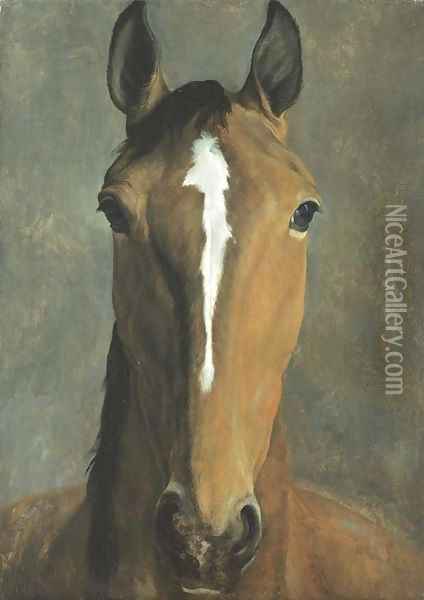 Head of a bay horse Oil Painting - Jacques Laurent Agasse