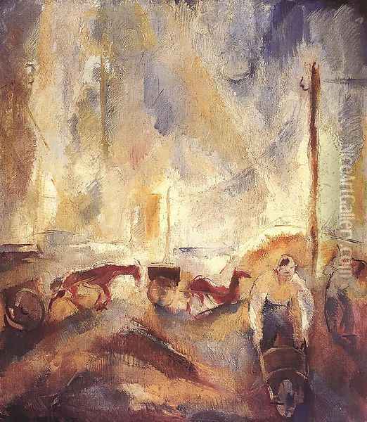Kubikusok, 1927 Oil Painting - Vilmos Aba-Novak