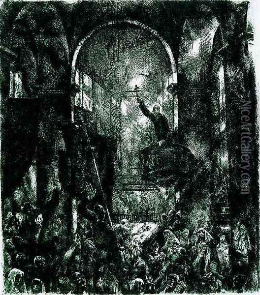 Savonarola, 1925 Oil Painting - Vilmos Aba-Novak