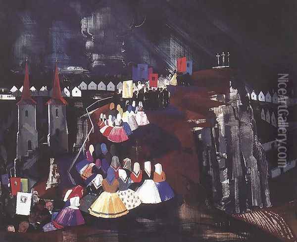 Kormenet (Bucsusok), 1930 Oil Painting - Vilmos Aba-Novak