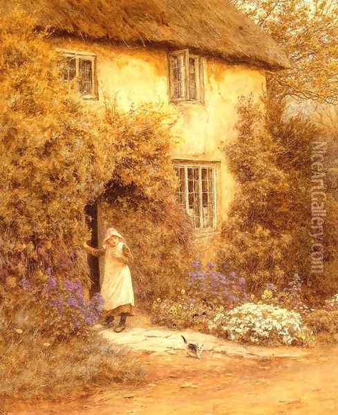 A Cottage Door Oil Painting - Helen Mary Elizabeth Allingham