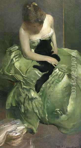 The Green Dress Oil Painting - John White Alexander