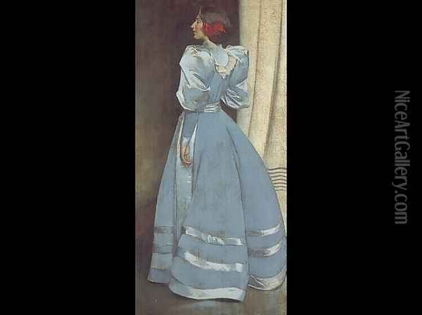 Gray Portrait (or The Lady in Gray) Oil Painting - John White Alexander