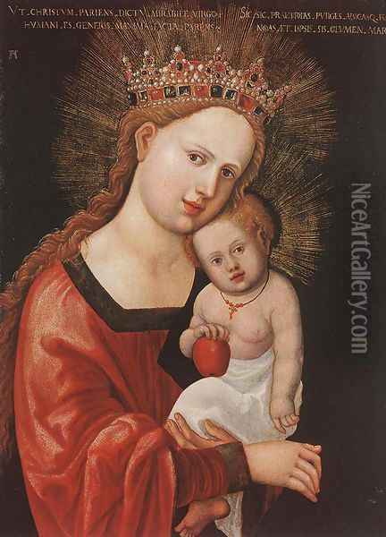 Mary with the Child 1520 Oil Painting - Albrecht Altdorfer