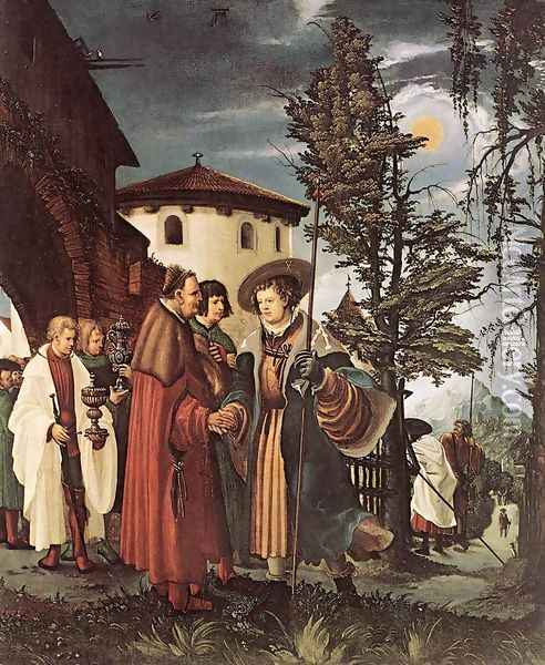 St Florian Taking Leave of the Monastery 1530 Oil Painting - Albrecht Altdorfer