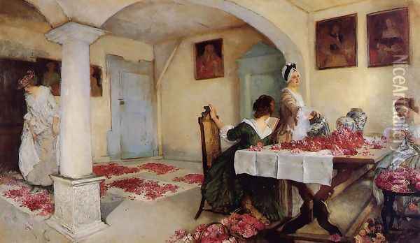 Potpourri Oil Painting - Edwin Austin Abbey