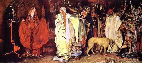 King Lear: Cordelia's Farewell Oil Painting - Edwin Austin Abbey