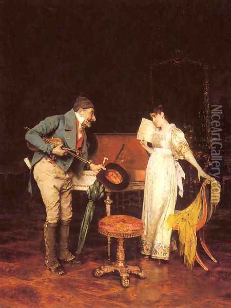 The Music Lesson Oil Painting - Federico Andreotti