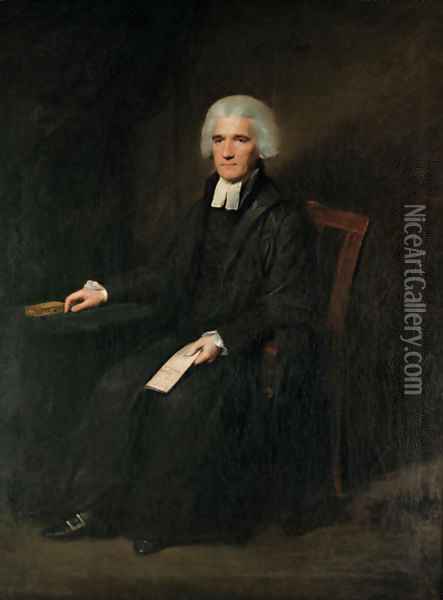 Portrait of John Grant of Kilgraston (d.1793), full-length, seated, in black gown with white bands, a letter in his left hand Oil Painting - Lemuel-Francis Abbott