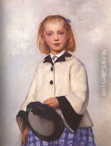 The Artist's Daughter Louise, 1874 Oil Painting - Albert Anker