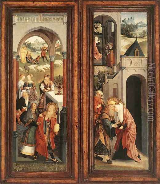 Scenes from the Life of Joachim and Anna c. 1500 Oil Painting - Master of Alkmaar