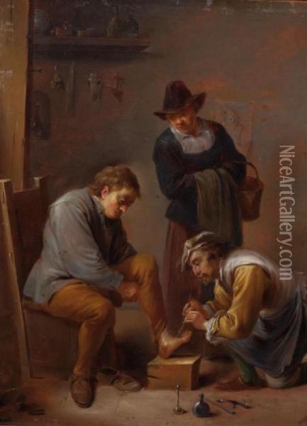 L'operation Du Pied Oil Painting - David The Younger Teniers
