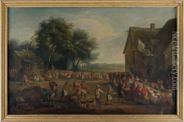 Kermesse De Village Oil Painting - David The Younger Teniers