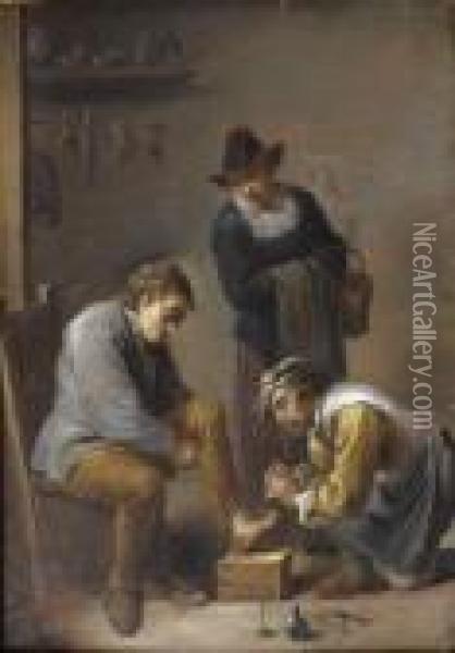 L'operation Du Pied Oil Painting - David The Elder Teniers