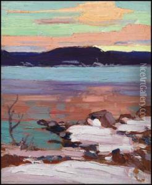 Landscape With Snow Oil Painting - Tom Thomson