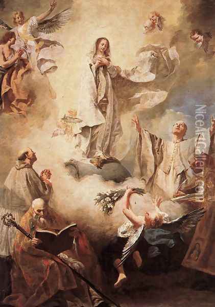 The Immaculate Conception 1765 Oil Painting - Giuseppe Angeli