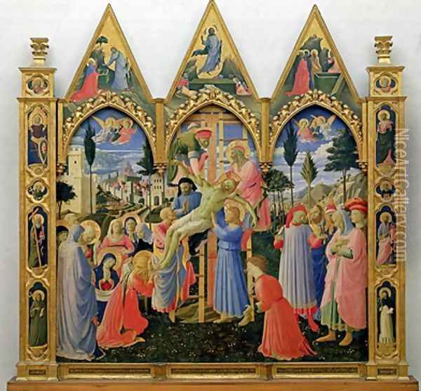Santa Trinita Altarpiece frame and pinnacles by Lorenzo Monaco Oil Painting - Fra Angelico (Guido di Pietro)