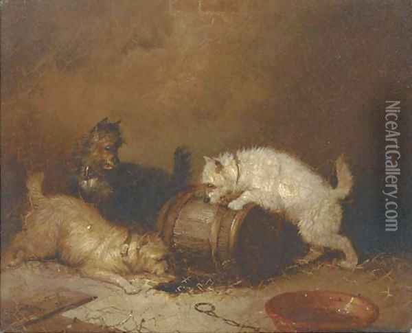 Terriers ratting Oil Painting - George Armfield