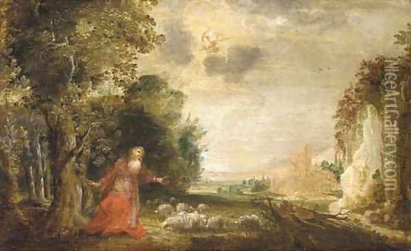 The Annunciation to Joachim Oil Painting - Denys Van Alsloot