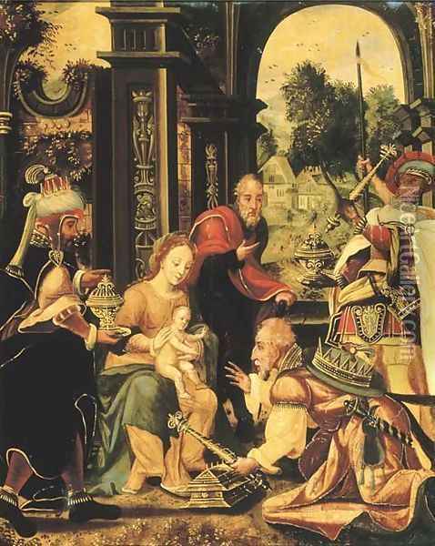 The Adoration of the Magi 2 Oil Painting - Pieter Coecke Van Aelst