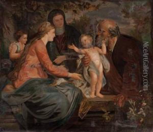 Die Heilige Familie Und Die Heilige Elisabeth Mit Dem Johannesknaben Oil Painting - Fr Topin
