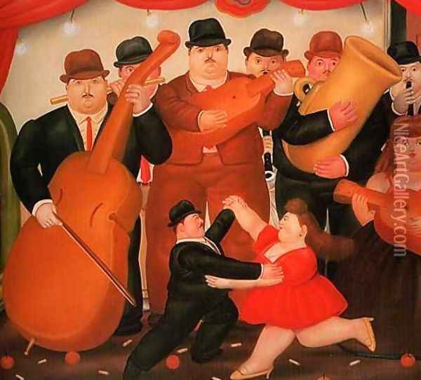 Ball In Colombia Oil Painting - Fernando Botero