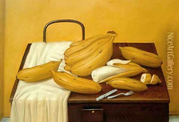 Bananas Bananos Oil Painting - Fernando Botero