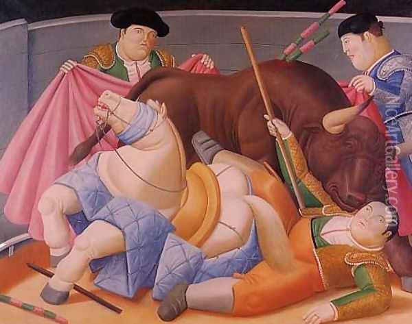 El Quite Oil Painting - Fernando Botero
