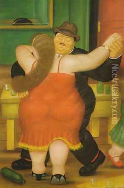 Dancing Couple Oil Painting - Fernando Botero