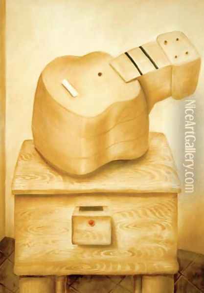 Guitar Guitarra Oil Painting - Fernando Botero