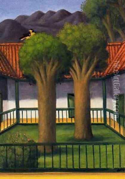 El Patio I Oil Painting - Fernando Botero