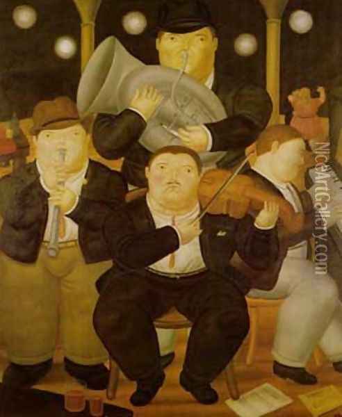Four Musicians Oil Painting - Fernando Botero