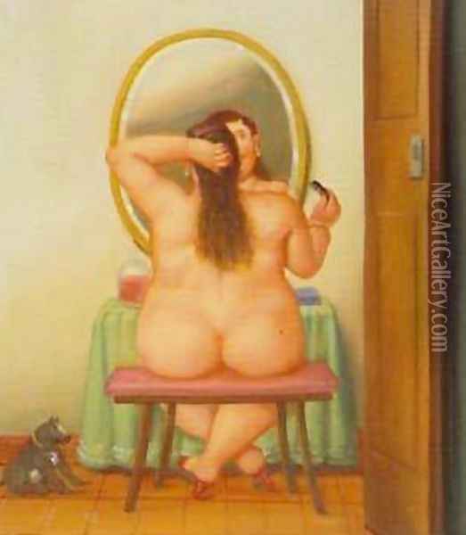 The Toilet 1996 Oil Painting - Fernando Botero