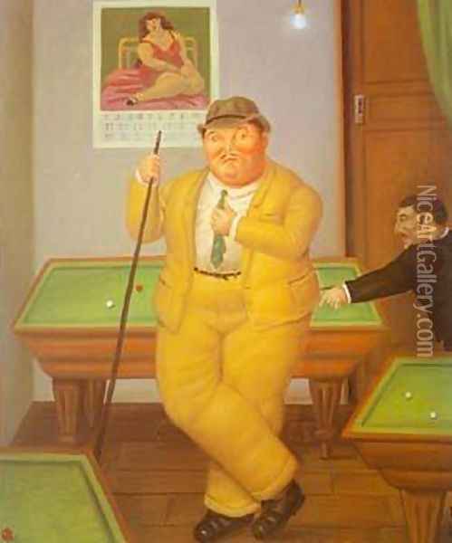 Salon de billar 1995 Oil Painting - Fernando Botero