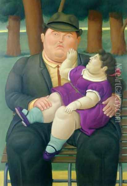 In The Park En El Parque Oil Painting - Fernando Botero