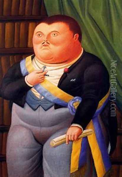 El Presidente Oil Painting - Fernando Botero