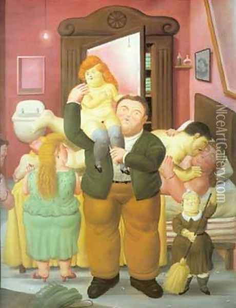 The House of Amanda Ramirez 1988 Oil Painting - Fernando Botero