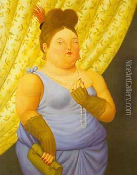 Society Lady 1997 Oil Painting - Fernando Botero