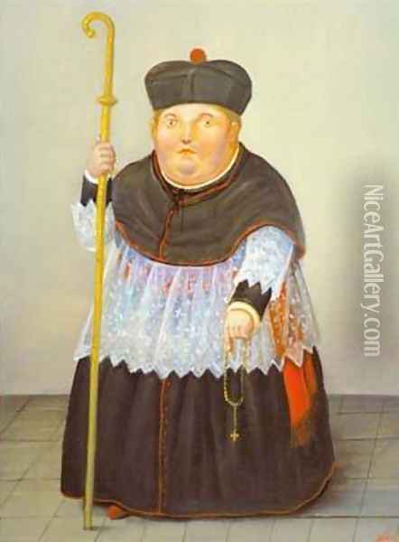 Monsignor 1996 Oil Painting - Fernando Botero