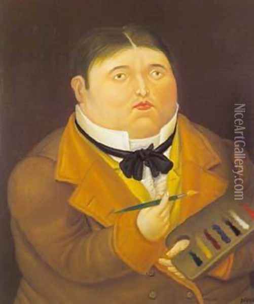 Monsieur Ingres 1995 Oil Painting - Fernando Botero