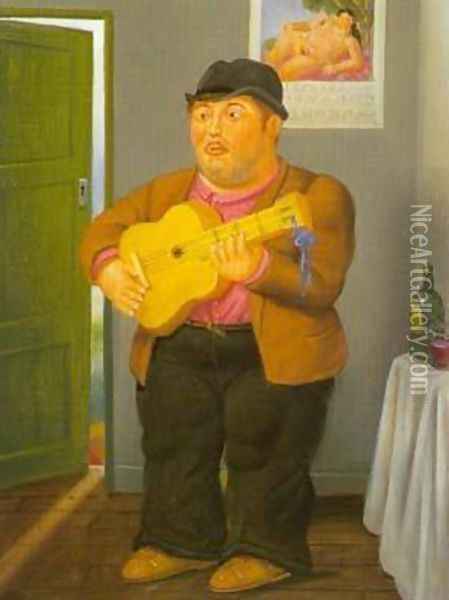 Musician 1997 Oil Painting - Fernando Botero