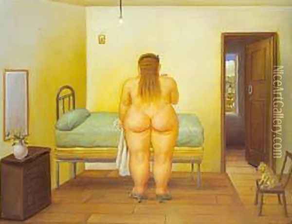 The Bedroom 1996 Oil Painting - Fernando Botero