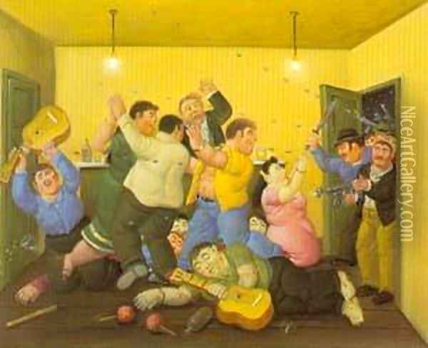 Massacre On The Best Corner 1997 Oil Painting - Fernando Botero